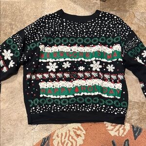 Vintage Bijo Merry Christmas Happy Holiday Pullover Sweatshirt